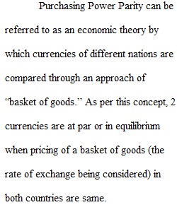 Project on Purchasing Power Parity